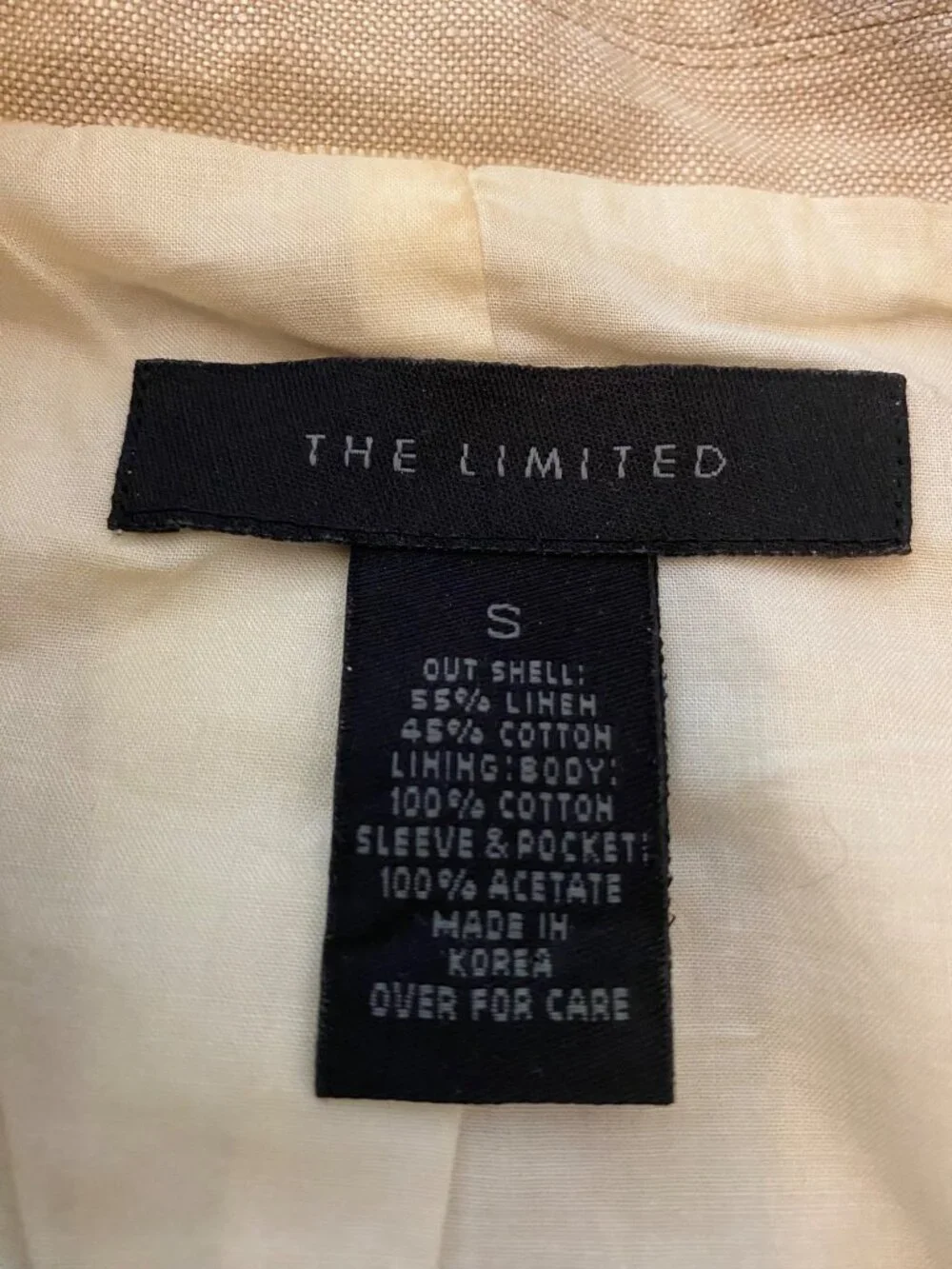 The Limited Beige Linen-Blend Blazer & Wide-Leg Pants Suit Set Small - Picture 4 of 16